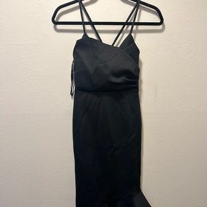 ASOS Scuba Cami Midi Dress in Black (Size 2)